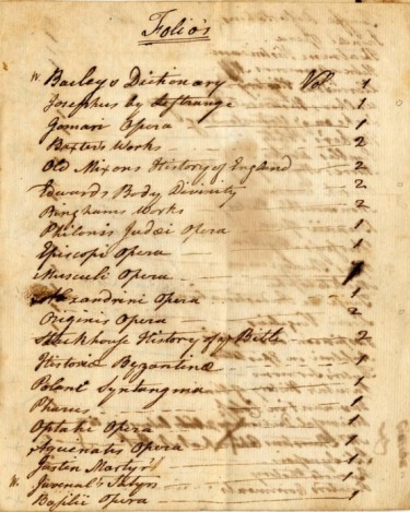 antique manuscript of an inventory